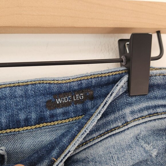 Judy Blue Wide Leg Distressed Jeans Medium Wash Denim Boyrfriend Relaxed 30 - Picture 8 of 11